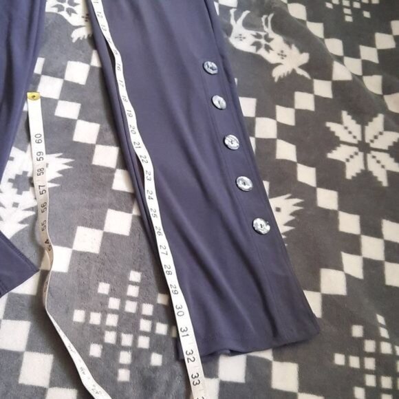 Last Tango NWT Dark Grey Elastic Waistband Front Slit Pant Legs Size Small - Picture 8 of 10